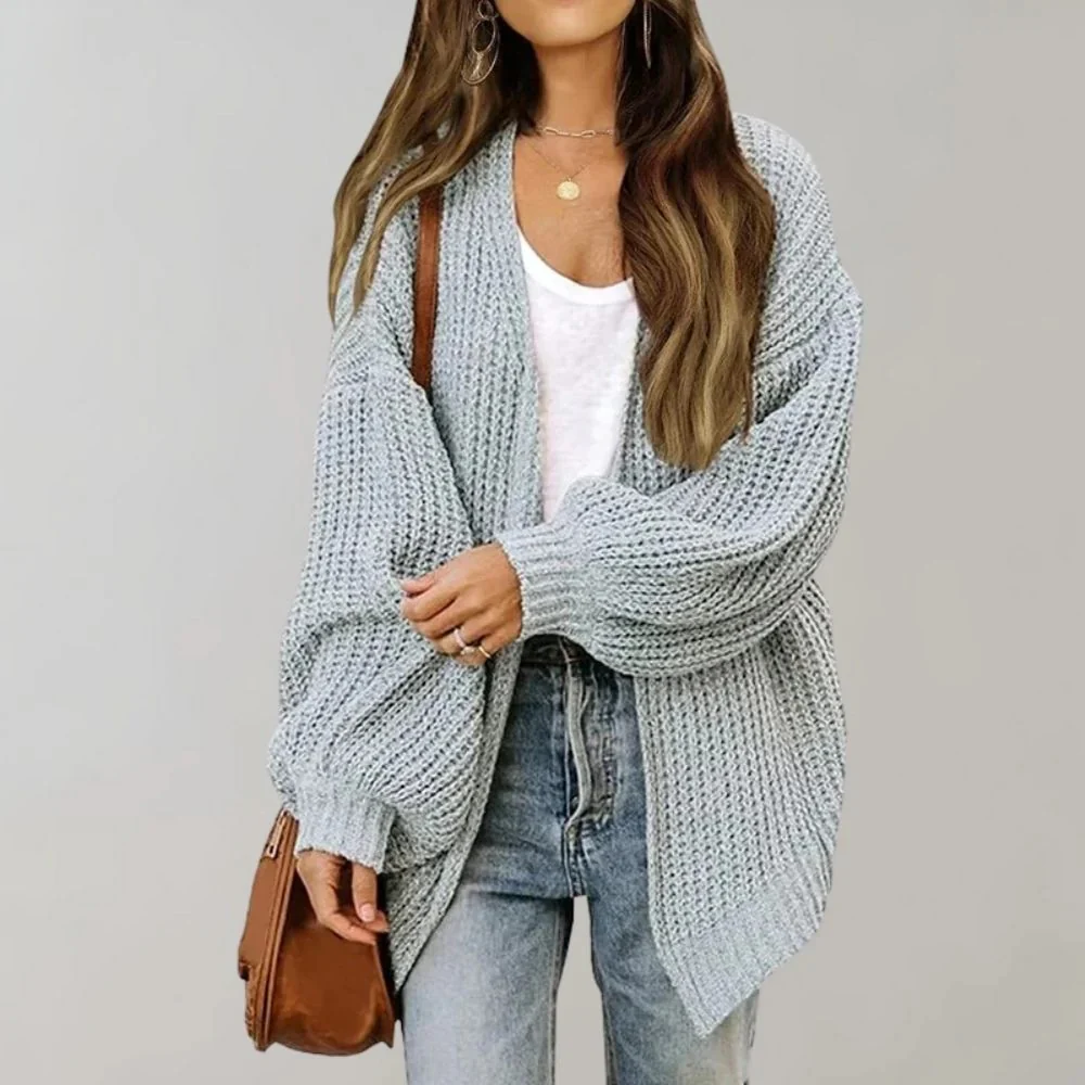 Women’s Warm Oversized Textured Knit Cardigan - Image 5
